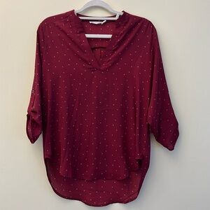 Maroon blouse with polka dots. Size small.